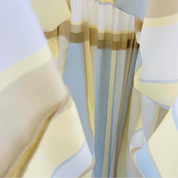 Vintage TOP ACT 80s style Pastel Striped Short Sleeve Dress Medium - Picture 9 of 12